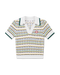 CASABLANCA Cotton Tuck Stitch Cropped Polo Shirt Womens Apparel